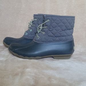 Sperry quilted duck boots.